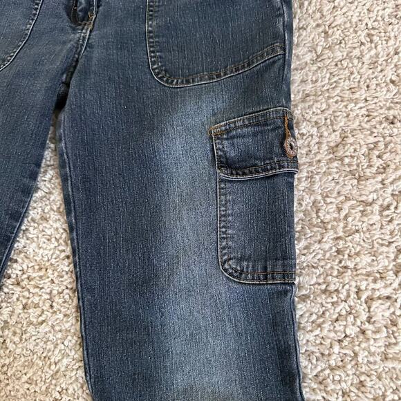 Southpole Womens Flare Jeans‎ Cargo Pockets Denim Stretch Dark Wash Blue Size 7 - Picture 4 of 16